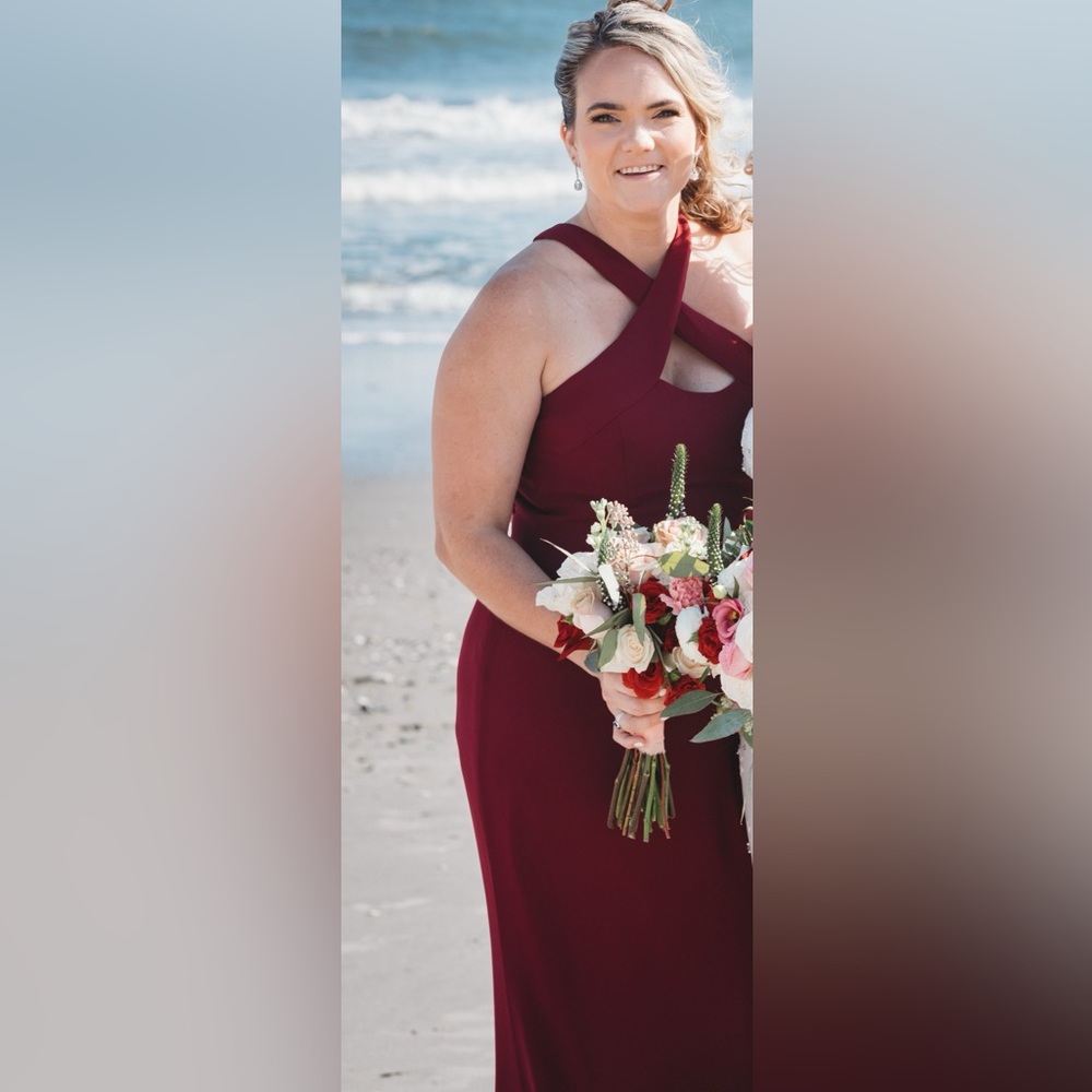 Elegant Burgundy Halter Dress